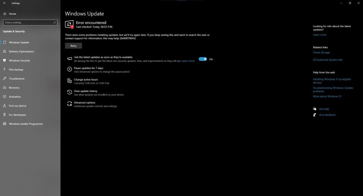 O Windows 10 KB5034441 falha com um erro 0x80070643, mas há uma correção