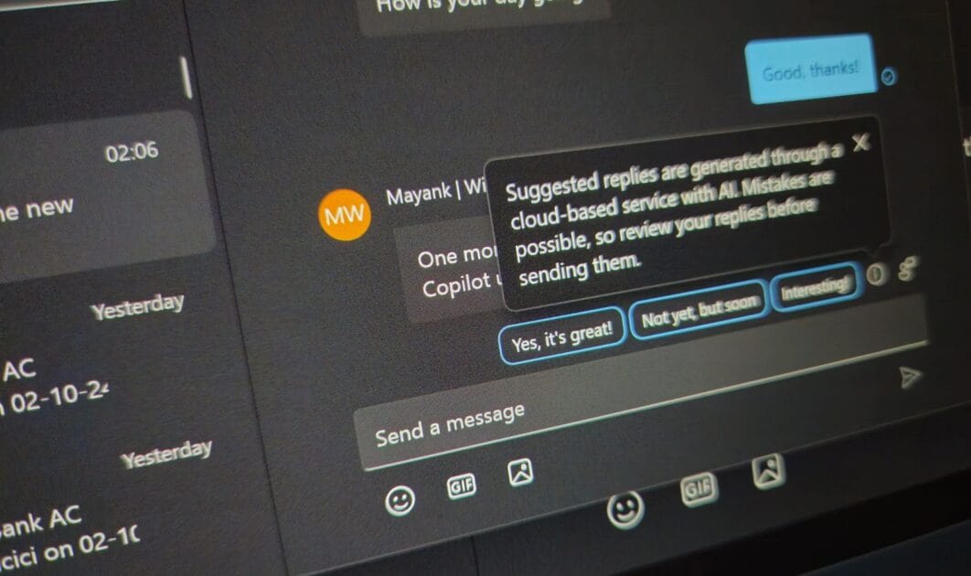 Windows 11: IA no Phone Link oferece respostas automáticas de texto