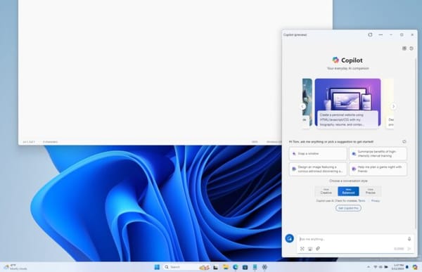 Copilot: Design inspirado em aplicativos do Windows 11 na Build 26080