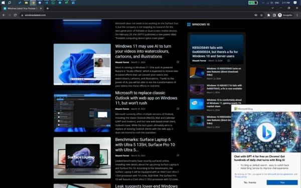 Microsoft confirma anúncios pop-up do Bing no Chrome no Windows 11 e Windows 10: saiba mais sobre a novidade.