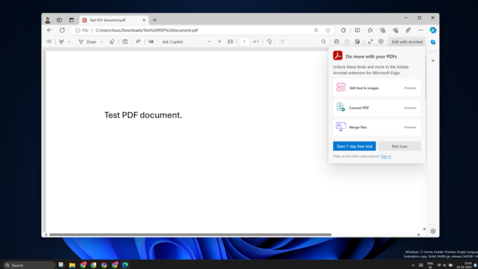 Microsoft Edge abandonará totalmente o uso de PDF integrado em favor do Adobe até 2025
