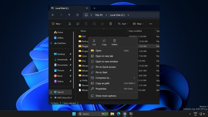 Os menus modernos do botão direito do Windows 11 estão melhorando no Build 26058