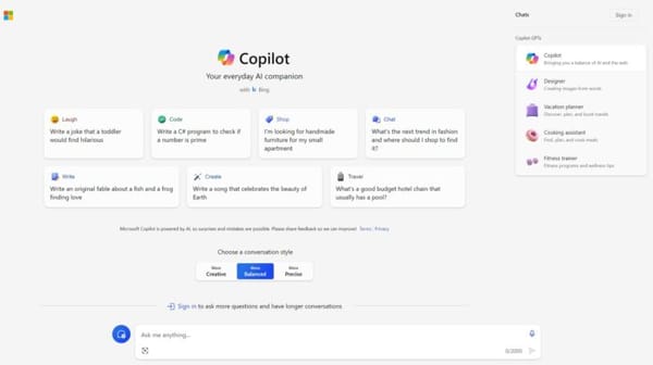 Primeira olhada: ChatGPT GPTs da Microsoft no Copilot agora sendo lançados gratuitamente