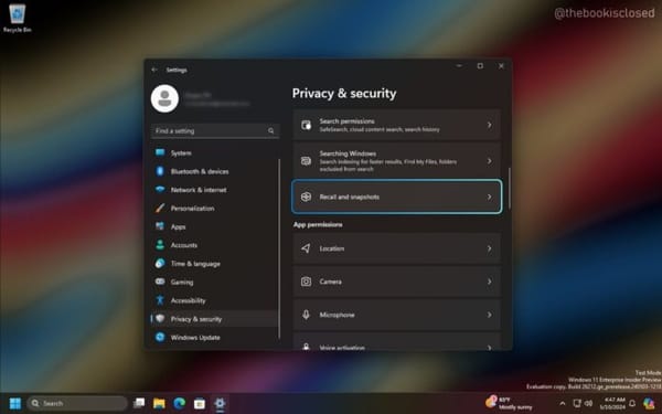 Vazamento do Windows 11 Build 26212 revela novidades em inteligência artificial, privacidade e segurança